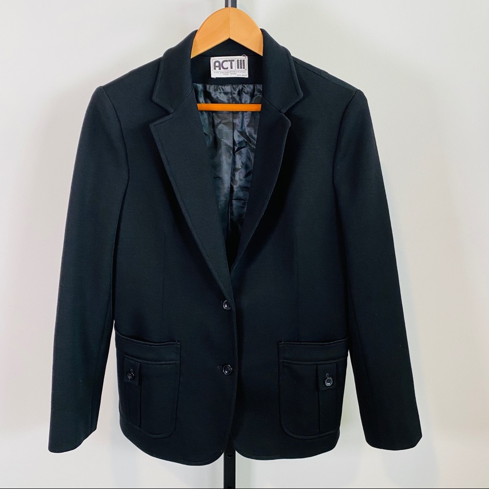 Beautiful Quality Black Vintage Blazer by ACT III Size 10